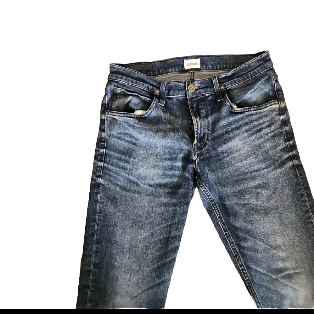 Hudson Mens Dark Wash Blake Slim Straight Premium Designer Denim Jean 31